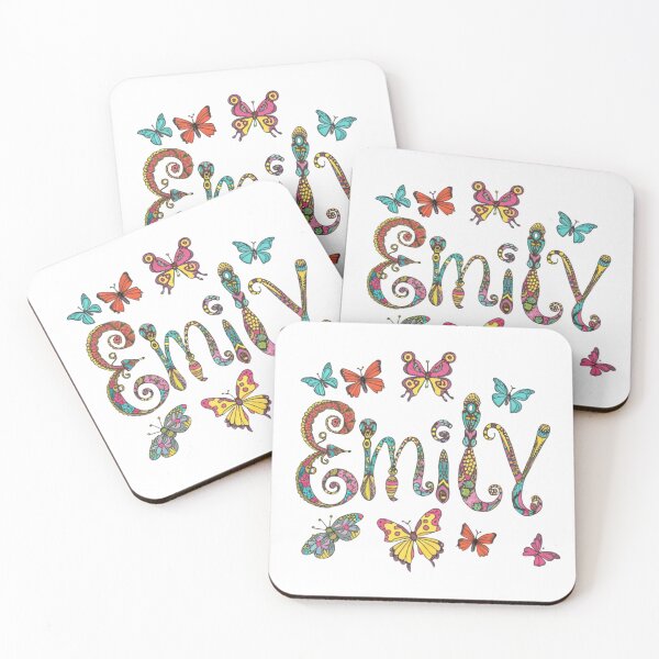 Item preview, Emily Personalized Calligraphy Typography Design with Playful Butterflies designed and sold by bukajart.