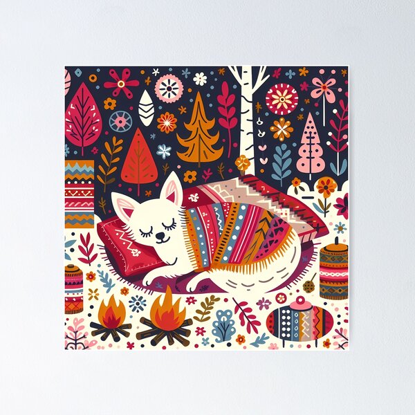 Item preview, Cute Chihuahua Relaxing by the Campfire by heidiannemorris © designed and sold by FOLK ART FUSION by heidiannemorris.