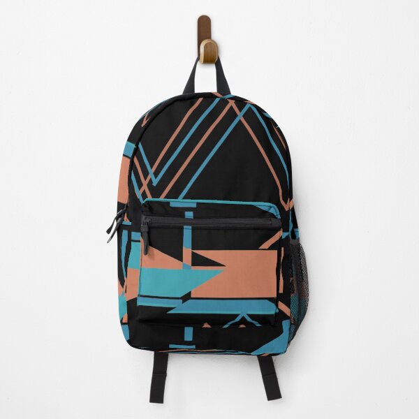 Item preview, Teal Rust Black Zig-zag Abstract Design designed and sold by ElasticPixels.