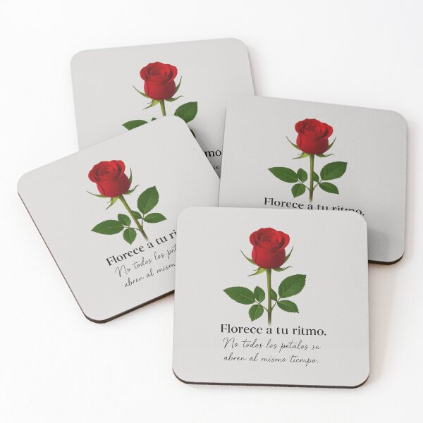 Item preview, Bloom at your own pace – Red rose with an inspirational quote in Spanish designed and sold by YL Designs.