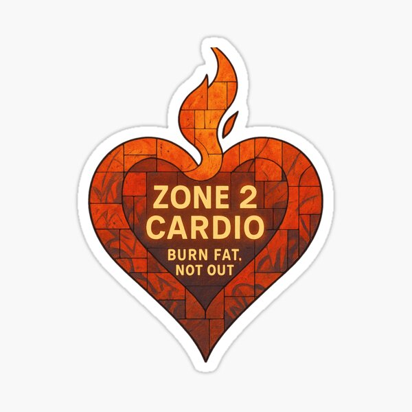 Item preview, Zone 2 Cardio Heart Sticker – Burn Fat, Not Out designed and sold by SKTEESIGN.