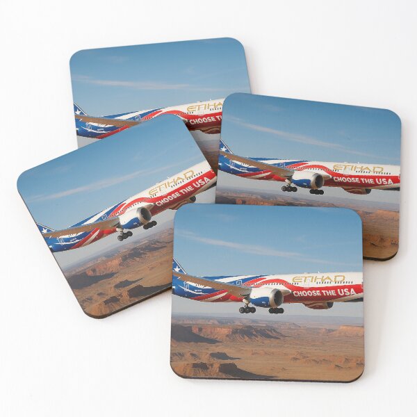 Item preview, Etihad 787 in Choose the USA Livery Over the Desert designed and sold by Skyframe Aviation.