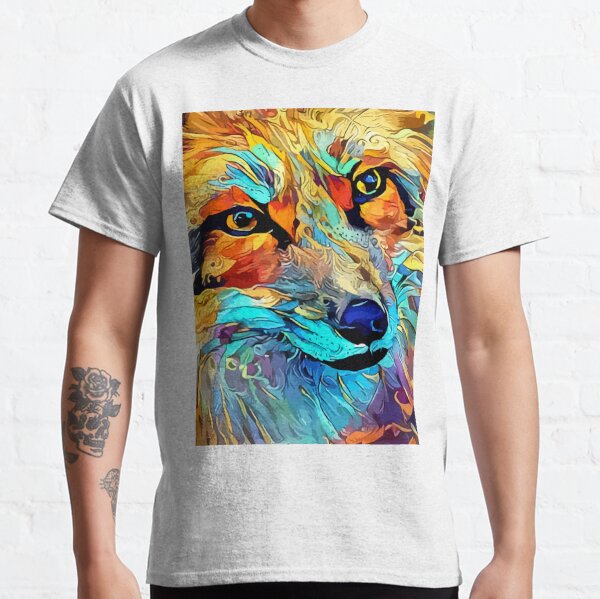 Colorful Abstract Fox Art Classic T-Shirt