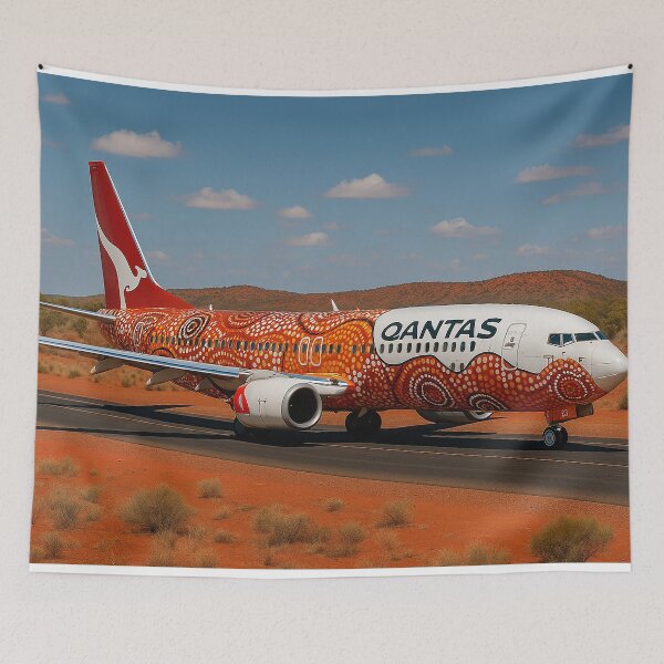 Item preview, Qantas 737 in Yam Dreaming Livery at Alice Springs designed and sold by Skyframe Aviation.