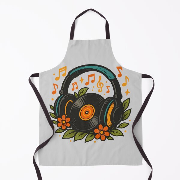 Item preview, Retro Music Headphones Vinyl Floral Design designed and sold by Romeo Fashion.