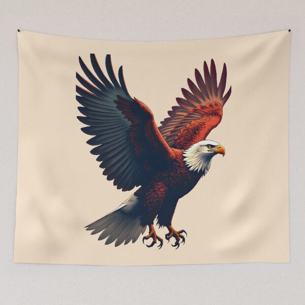 Item preview, Majestic Bald Eagle – Patriotic Gradient Wings Design designed and sold by nhk999.