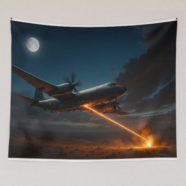 Item preview, AC-130 Gunship Unleashing Fire at Night designed and sold by Skyframe Aviation.