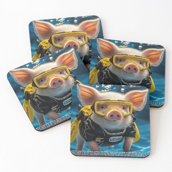 Item preview, Piggy Diver Bubbles of Joy Beneath the Surface designed and sold by Reina75.