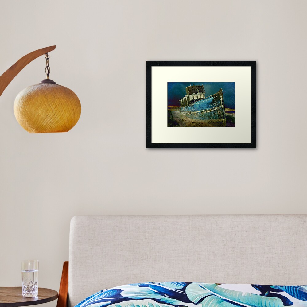 Midnight Shipwreck Framed Art Print