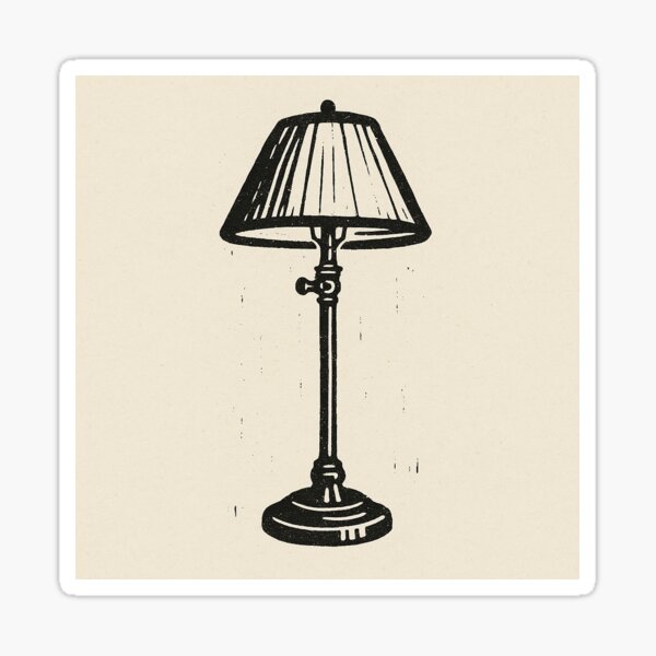 Item preview, Vintage Floor Lamp – Linocut Illustration designed and sold by TimeWornCo.
