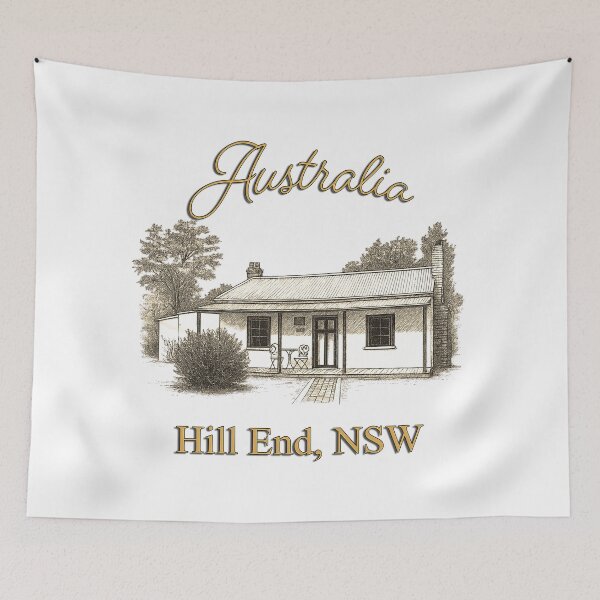 Item preview, Australian Landscapes - Hill End, NSW - Hill End Pines Cottage Sketch designed and sold by Michael van der Hoorn.