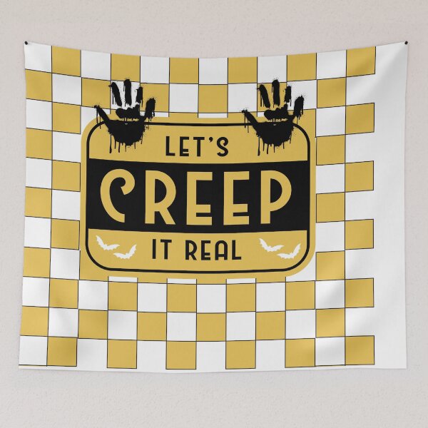Item preview, Retro Checkerboard Let's Creep It Real | Groovy Bold Halloween Typography Design Classic T-Shirt – Graphic for T-Shirts, Stickers, Posters, and More designed and sold by LeoraAtelier.