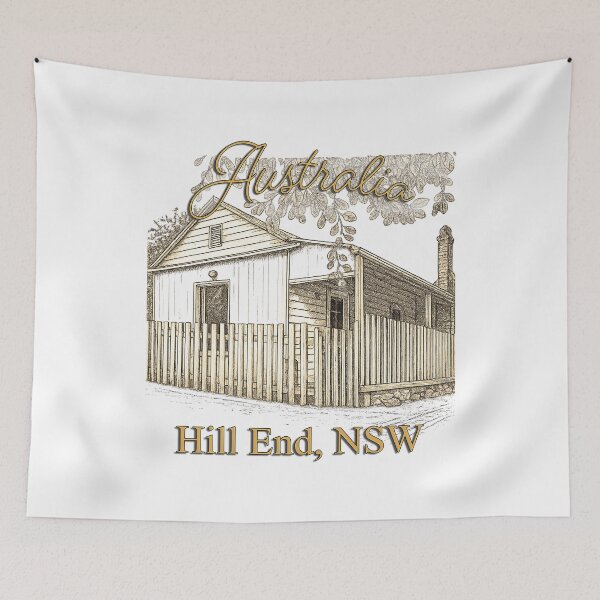 Item preview, Australian Landscapes - Hill End, NSW - Sydney Hotel Cottage Sketch designed and sold by Michael van der Hoorn.