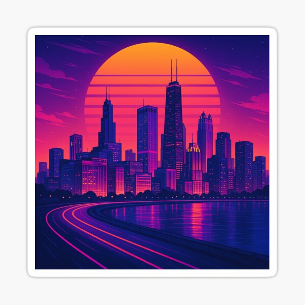Item preview, Chicago Retrowave designed and sold by Eyedata.