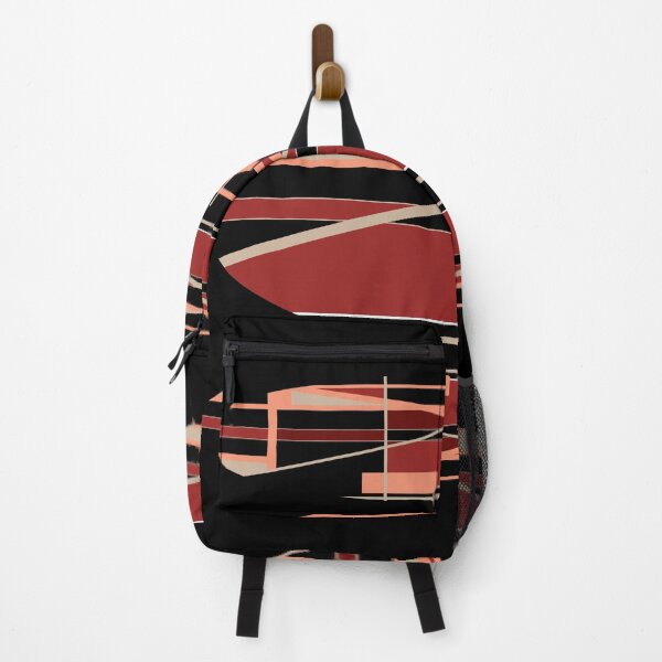 Item preview,  Contemporary Abstract Design in Burgundy Coral Tan on Black designed and sold by ElasticPixels.