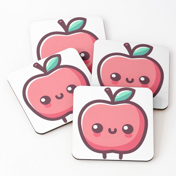 Item preview, Cute Kawaii Apple Cartoon Character Illustration designed and sold by ArtfulWeave.