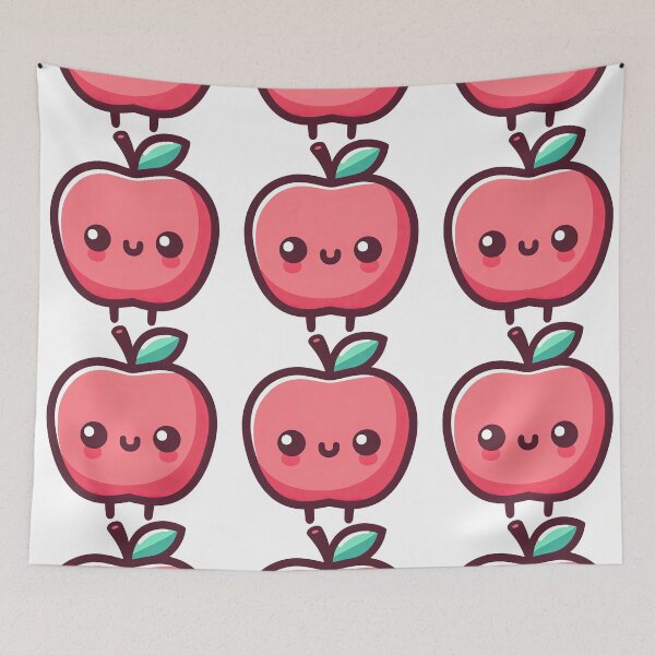 Item preview, Cute Kawaii Apple Cartoon Character Illustration designed and sold by ArtfulWeave.