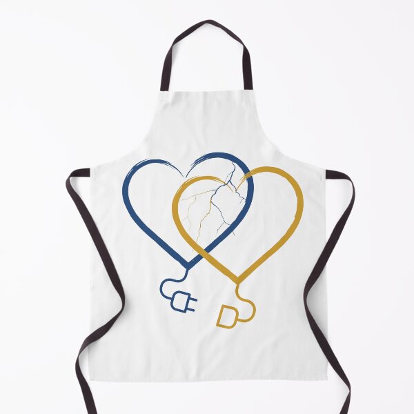 Item preview, Two hearts with wires and an energy lightning bolt designed and sold by Craftbrush.