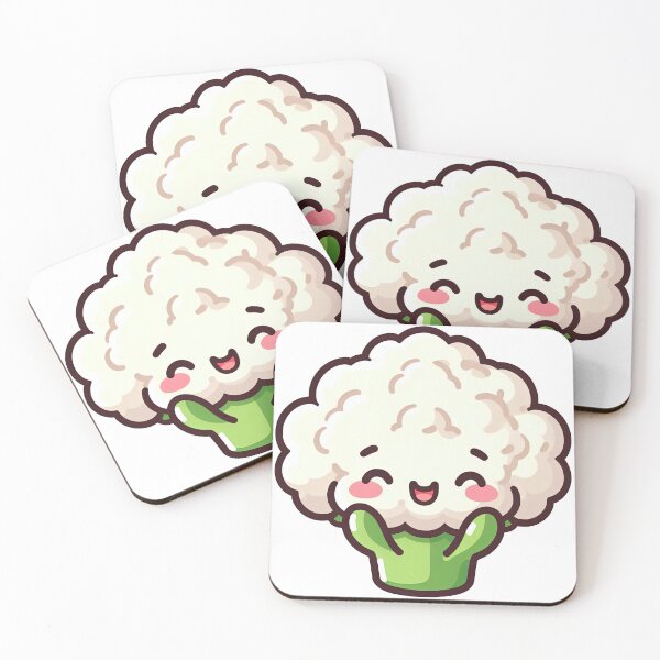 Item preview, Smiling Kawaii Cauliflower Cartoon Vegetable Character designed and sold by ArtfulWeave.