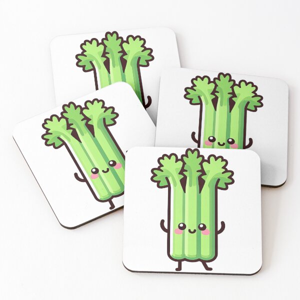 Item preview, Adorable Kawaii Celery Cartoon Character Illustration designed and sold by ArtfulWeave.