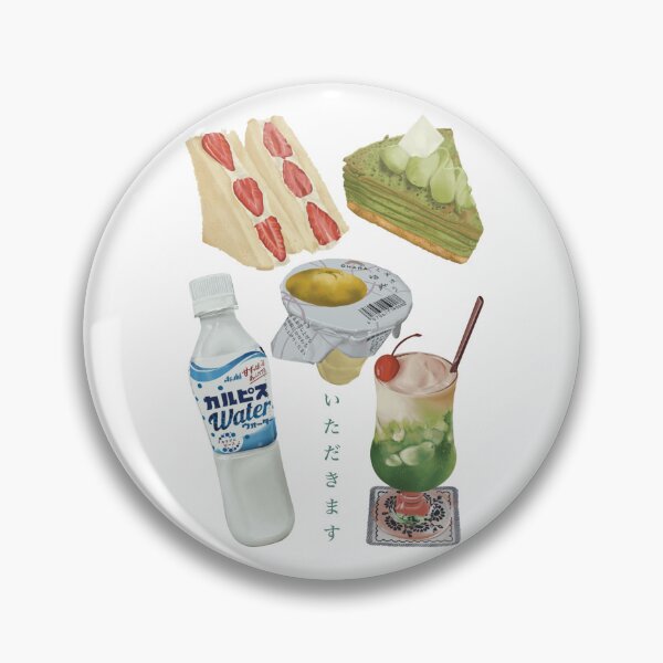 Item preview, Japanese drinks, melon soda, strawberry sando, and matcha cake designed and sold by FeedMeLikeUDraw.