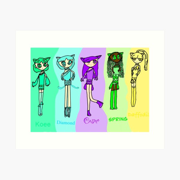 Item preview, Les filles chats designed and sold by CosmicNekoArt.