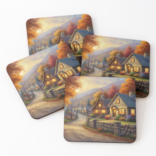 Item preview, Painted Paths of the Autumn Village designed and sold by BlareBlare.