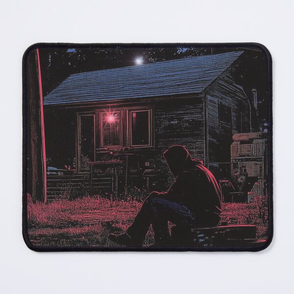 Item preview, Sad Lofi Anime Boy Cabin in the Woods designed and sold by V-Fantasy.