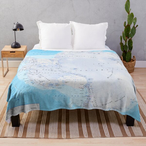 Item preview, Detailed map of Antarctica with its active research stations and its main physical features designed and sold by SenseForMaps.