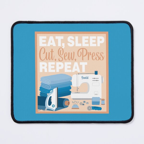 Item preview, Eat Sleep Repeat Quilting - New Machine - BLUE designed and sold by StellarFX.