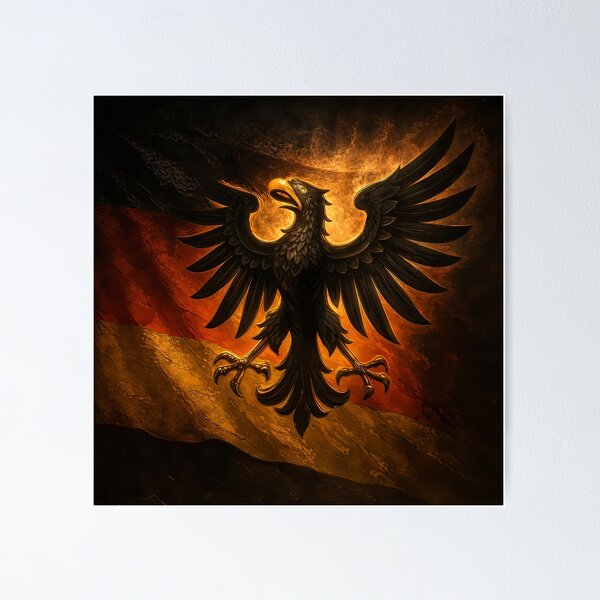 Artikelvorschau, Bundesadler über der deutschen Flagge – episches Symbol nationaler Stärke entworfen und verkauft von Sascha-Heiko.