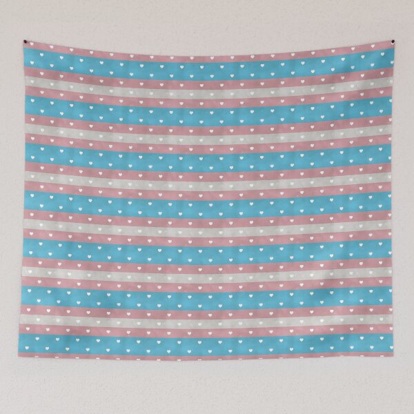 Item preview,  Pride transgender flag stripes and love hearts designed and sold by Joan and Rose.