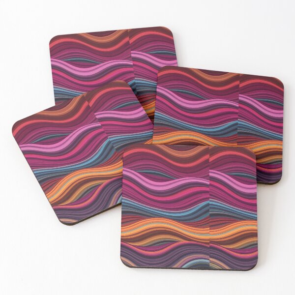 Item preview, Elegant Warm Abstract Wave Background – Red, Orange, Purple & Teal Gradient Flow designed and sold by Unlimited-Style.