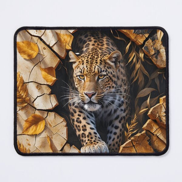 Item preview, Veinbound Leopard – Cracked Earth & Golden Foliage Power by LaLi Designs designed and sold by LaLi-Designs.