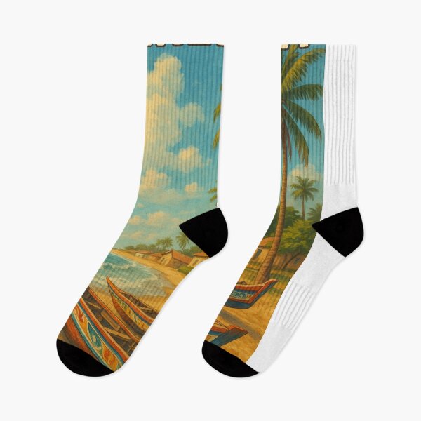 Item preview, Serekunda Beachfront with Canoes, Gambia designed and sold by Aryabek.
