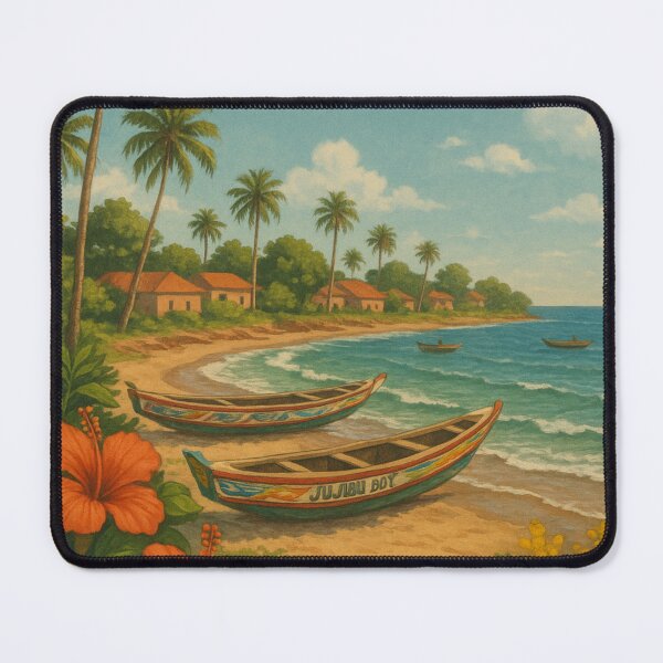 Item preview, Painted Boats and Hibiscus in Bakau, Gambia designed and sold by Aryabek.