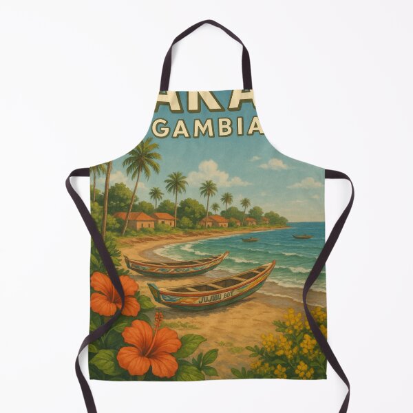 Item preview, Painted Boats and Hibiscus in Bakau, Gambia designed and sold by Aryabek.