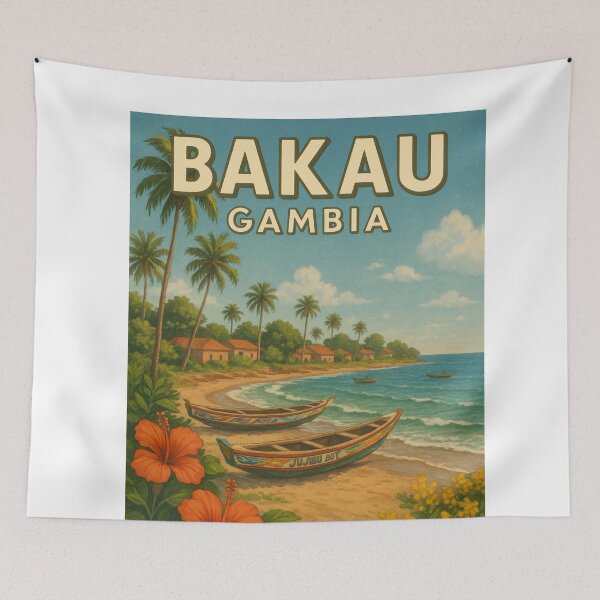 Item preview, Painted Boats and Hibiscus in Bakau, Gambia designed and sold by Aryabek.