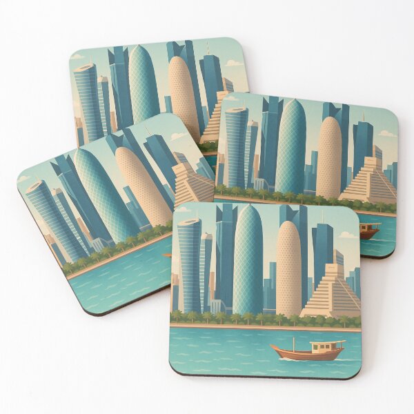 Item preview, Doha Skyline and Dhow Boat, Qatar designed and sold by Aryabek.