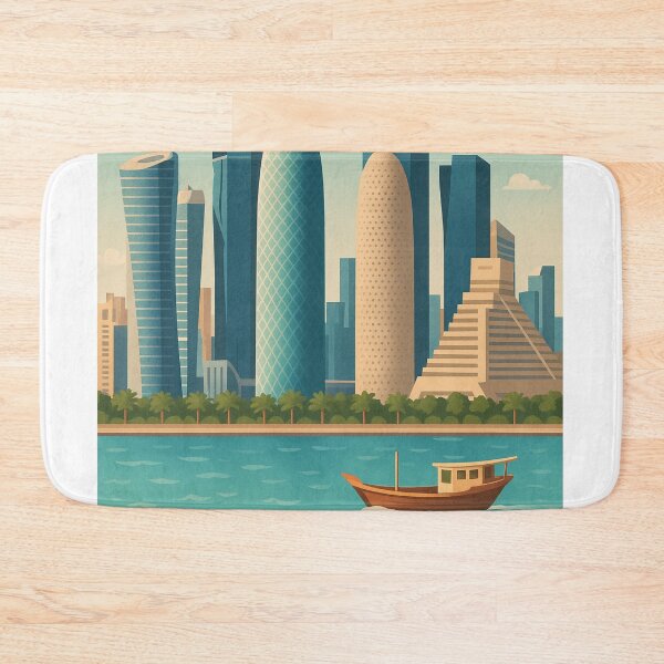 Item preview, Doha Skyline and Dhow Boat, Qatar designed and sold by Aryabek.
