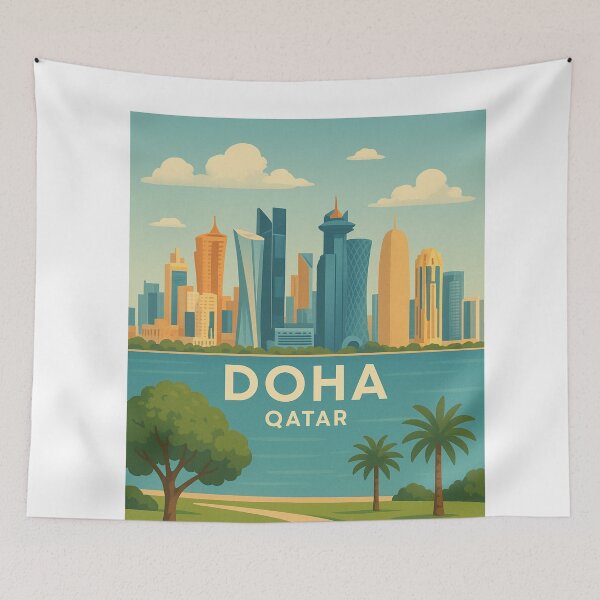 Item preview,  Doha Skyline from Corniche Park, Qatar designed and sold by Aryabek.