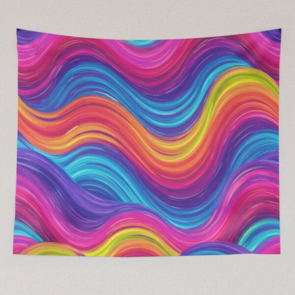 Item preview, Vibrant Colorful Wave Background – Energetic Blue Pink Yellow Flow designed and sold by Unlimited-Style.
