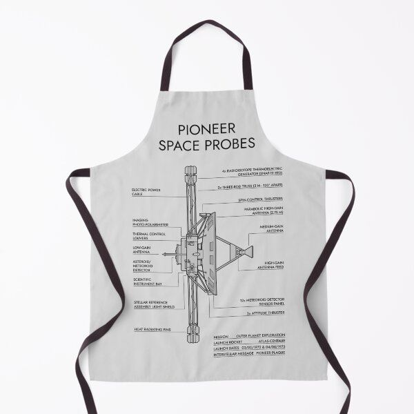 Item preview, Pioneer 10 and 11 Space Probes (White Stencil-No Background) designed and sold by BGALAXY.