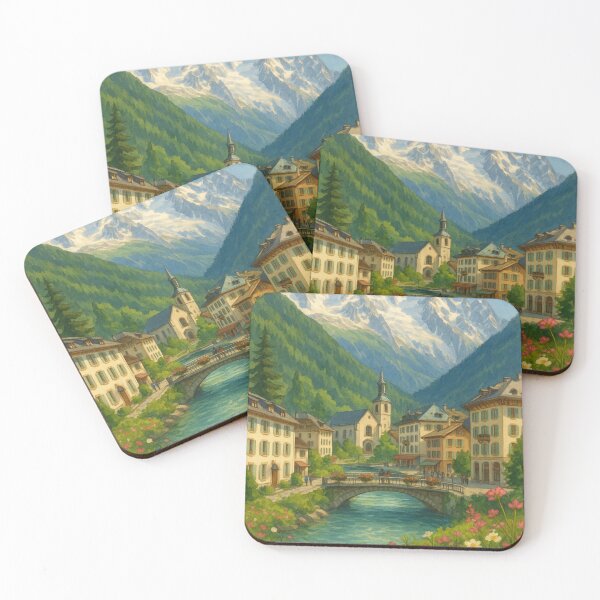 Item preview, Chamonix-Mont-Blanc Village and River designed and sold by Aryabek.