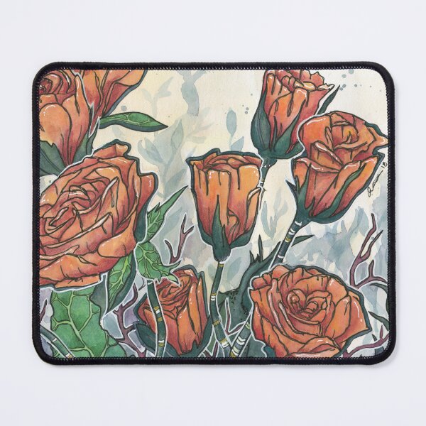 Item preview, Orange roses with brambles designed and sold by Joan and Rose.