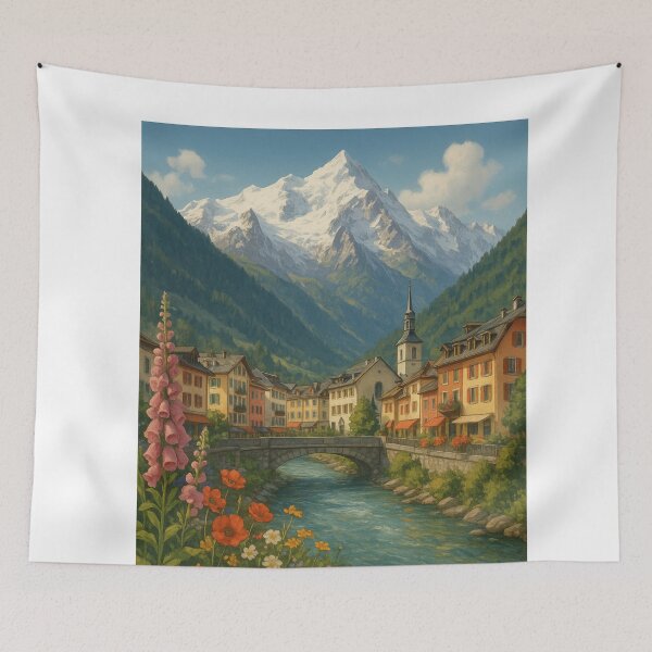 Item preview, Mont Blanc Overlooking Chamonix Village designed and sold by Aryabek.