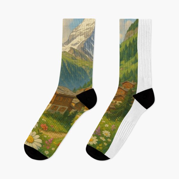 Item preview, Zermatt Village and the Matterhorn  designed and sold by Aryabek.