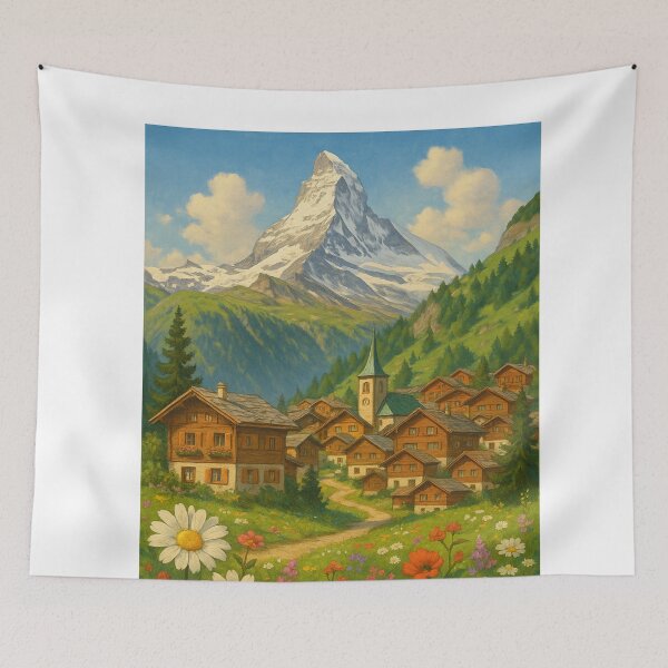 Item preview, Zermatt Village and the Matterhorn  designed and sold by Aryabek.