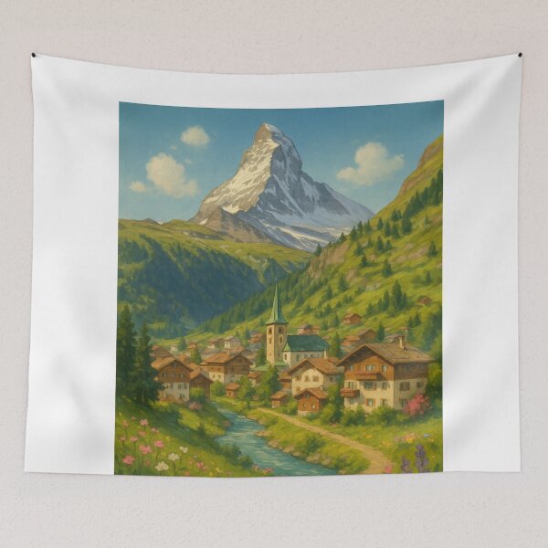 Item preview, Matterhorn Over Zermatt Chalets designed and sold by Aryabek.