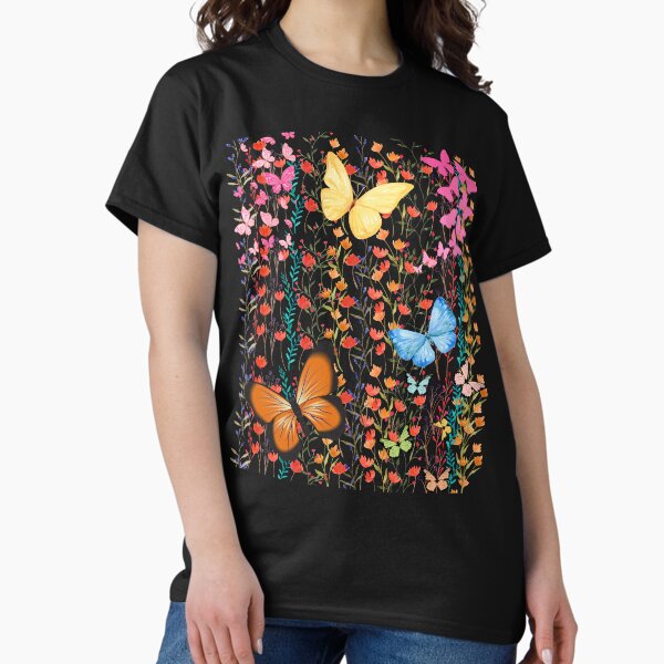 Item preview, Colorful Wildflowers and Butterflies Blossom Pattern designed and sold by BrightStarFinds.